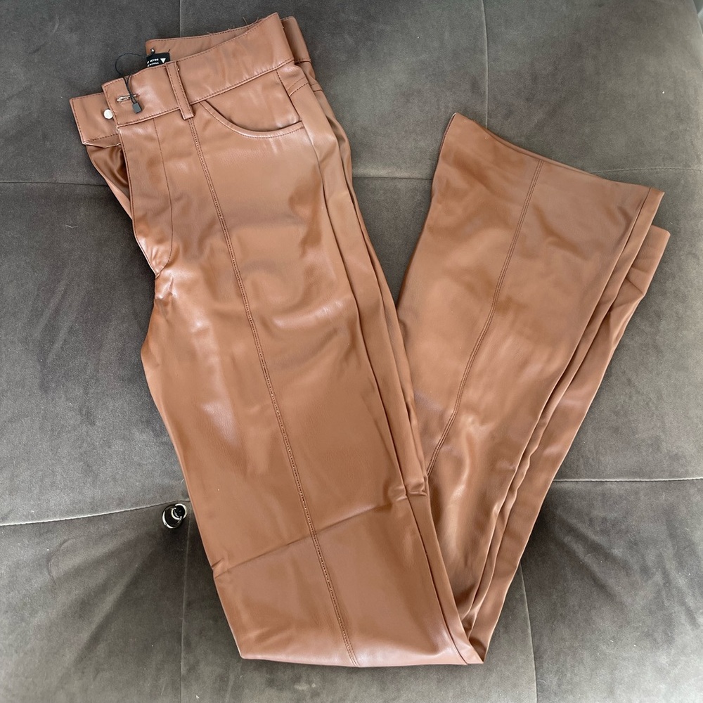 Faux leather pants brown size 26